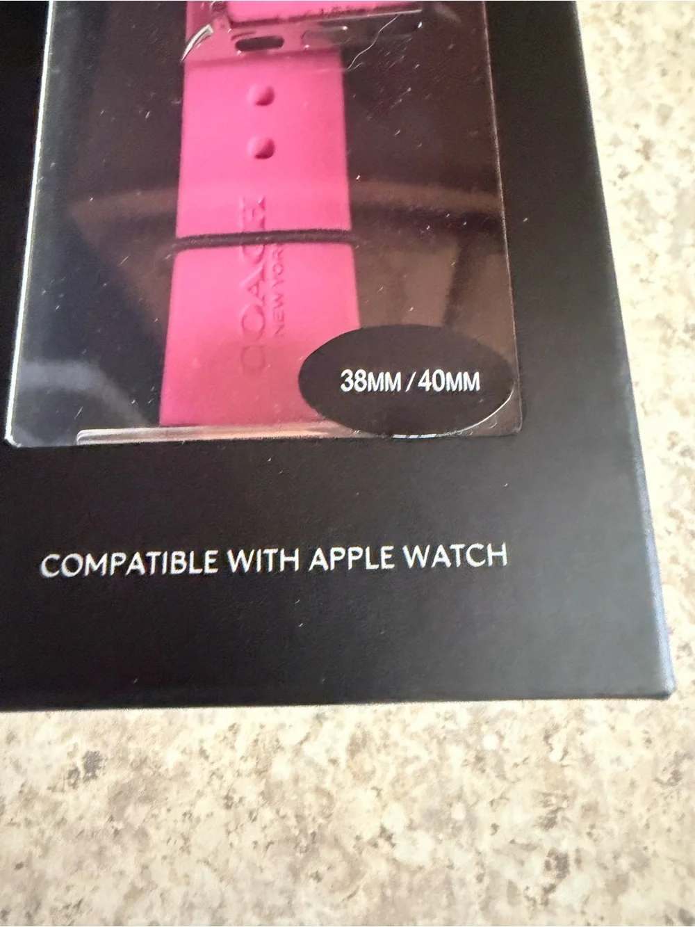 COACH Pink Silicone Apple Watch Band - 38mm/40mm Compatible